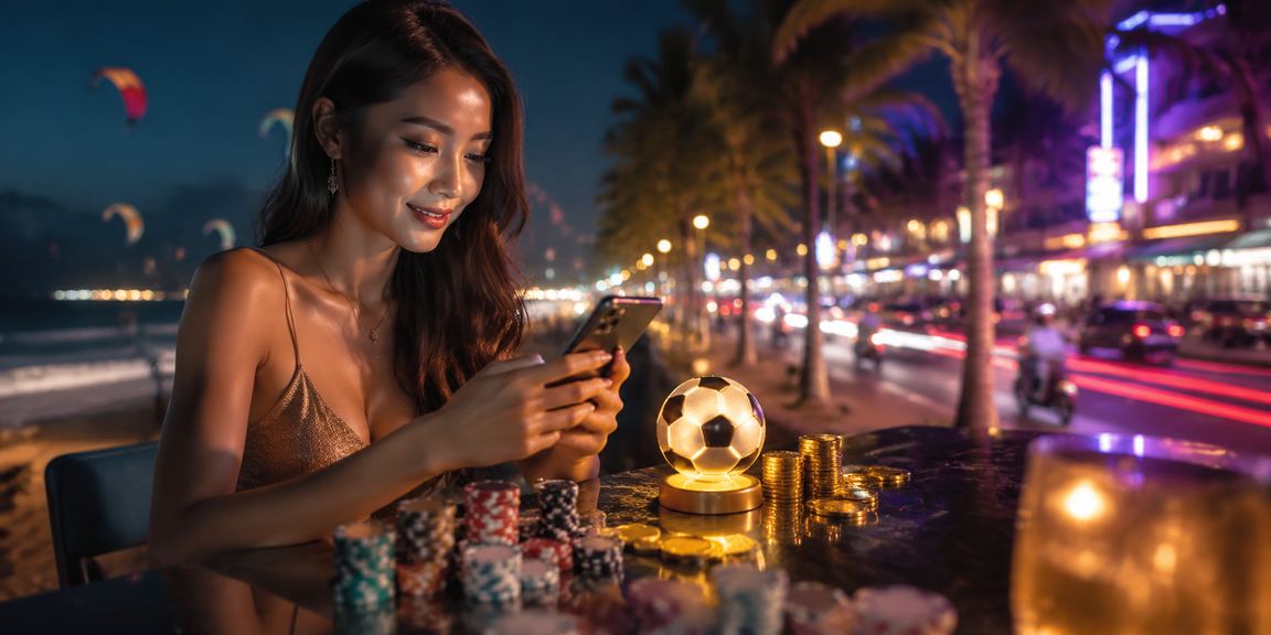 Người hâm mộ bóng đá tại Mũi Né đặt cược trực tuyến dưới ánh đèn neon sôi động